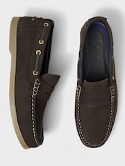 Crew Clothing Brown Slip-On Nubuck Leather Deck Shoes - Image 4 of 4