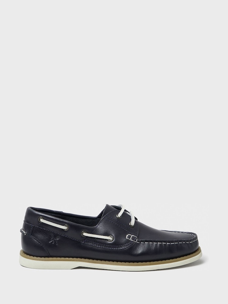 Crew Clothing Black Lace-Up Deck Shoes - Image 2 of 4