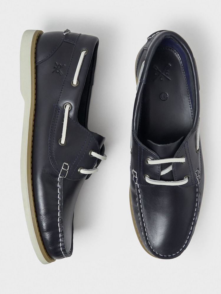 Crew Clothing Black Lace-Up Deck Shoes - Image 4 of 4