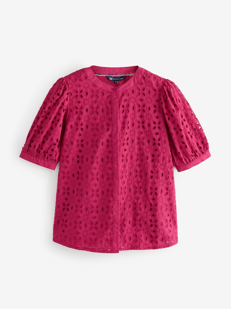 Crew Clothing Pink Gabriella Broderie Blouse - Image 5 of 5 Crew Clothing Pink Gabriella Broderie Blouse - Image 5 of 5