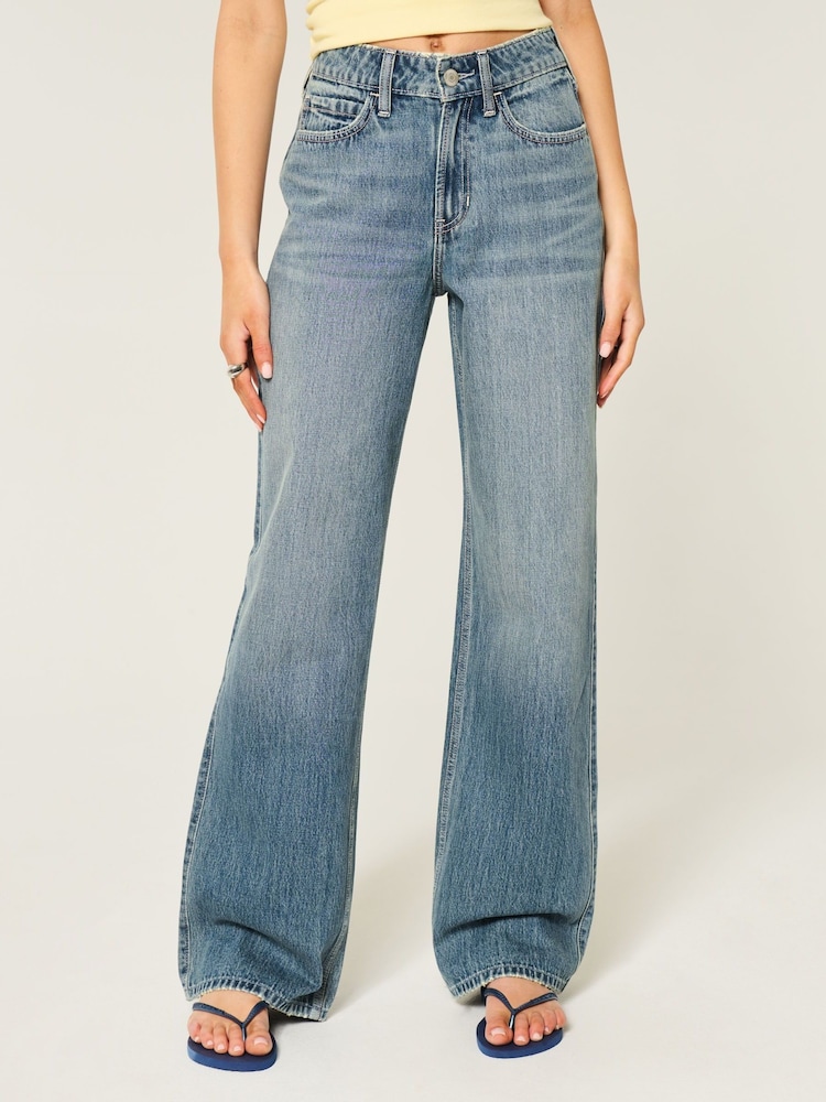 Hollister Blue High Rise Baggy Jeans - Image 1 of 4