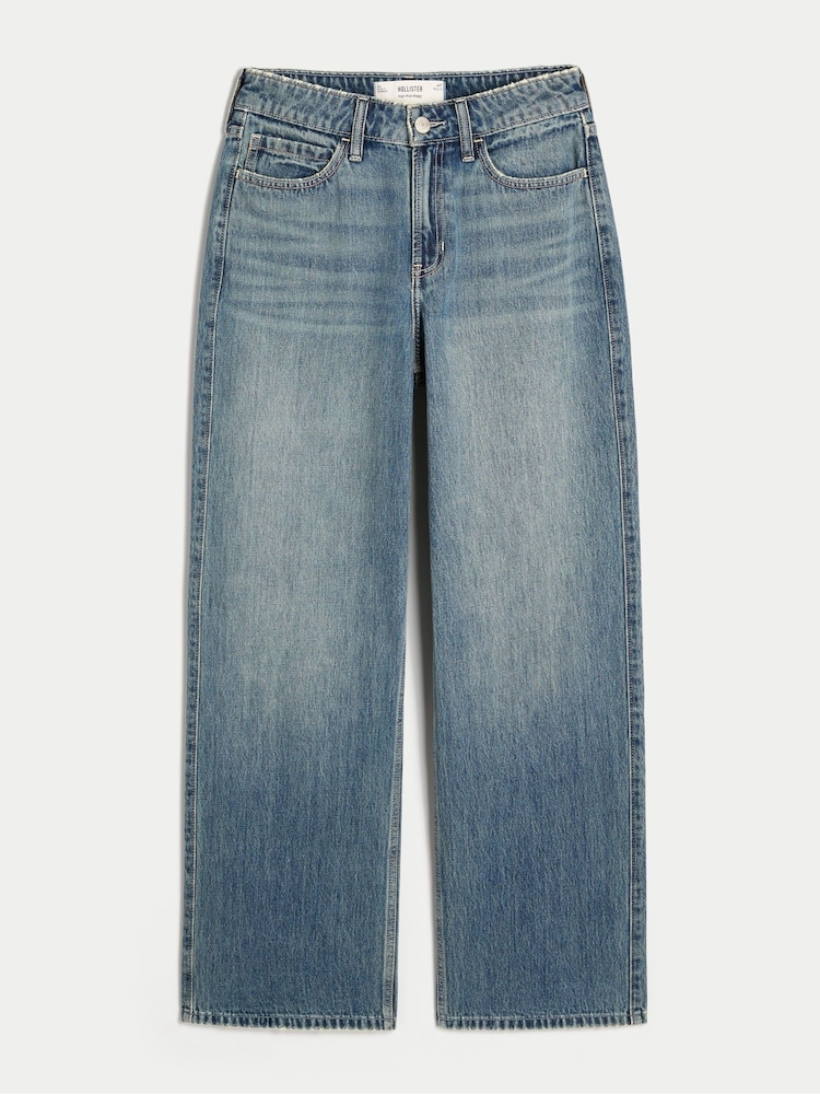 Hollister Blue High Rise Baggy Jeans - Image 4 of 4