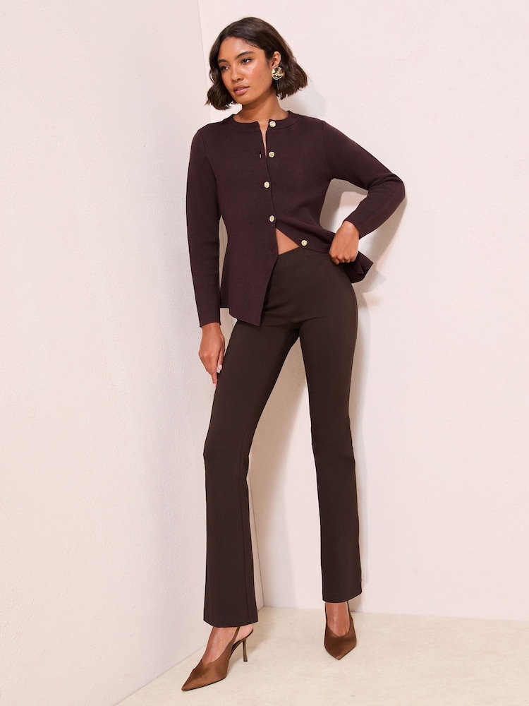 Friends Like These Brown Sculpting Stretch Flared Trousers - Image 2 of 5