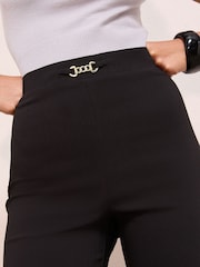 Friends Like These Black Trim Sculpting Stretch Flared Trousers - Image 3 of 4