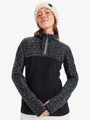 Negro - Roxy Sayna Half Zip Ski Layer Fleece - Imagen 1 de 9