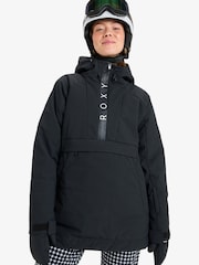 Roxy Black Radiant Lines Overhead Logo Ski Jacket - Image 1 of 6