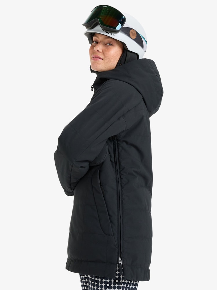 Roxy Black Radiant Lines Overhead Logo Ski Jacket - Image 2 of 6 Roxy Black Radiant Lines Overhead Logo Ski Jacket - Image 2 of 6