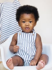 The Little Tailor Baby Woven Shorty 100% Cotton Romper - Image 1 of 6