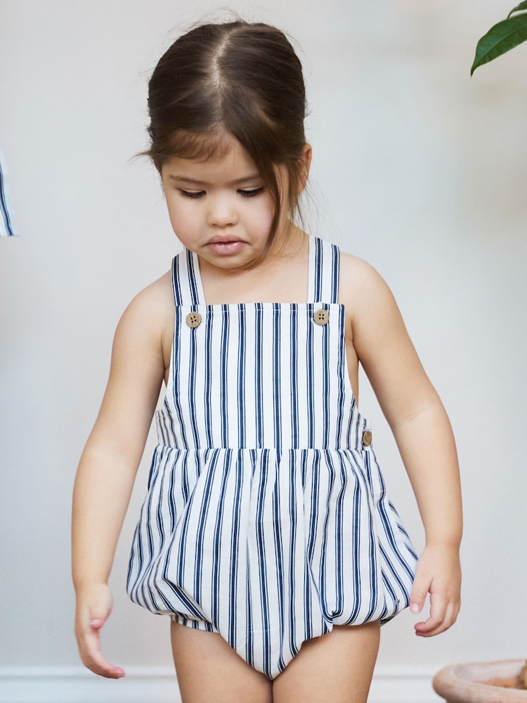 The Little Tailor Baby Woven Shorty 100% Cotton Romper - Image 2 of 6