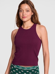 Victoria's Secret PINK Purple Rose Ribbed Tank Top - Image 1 of 3