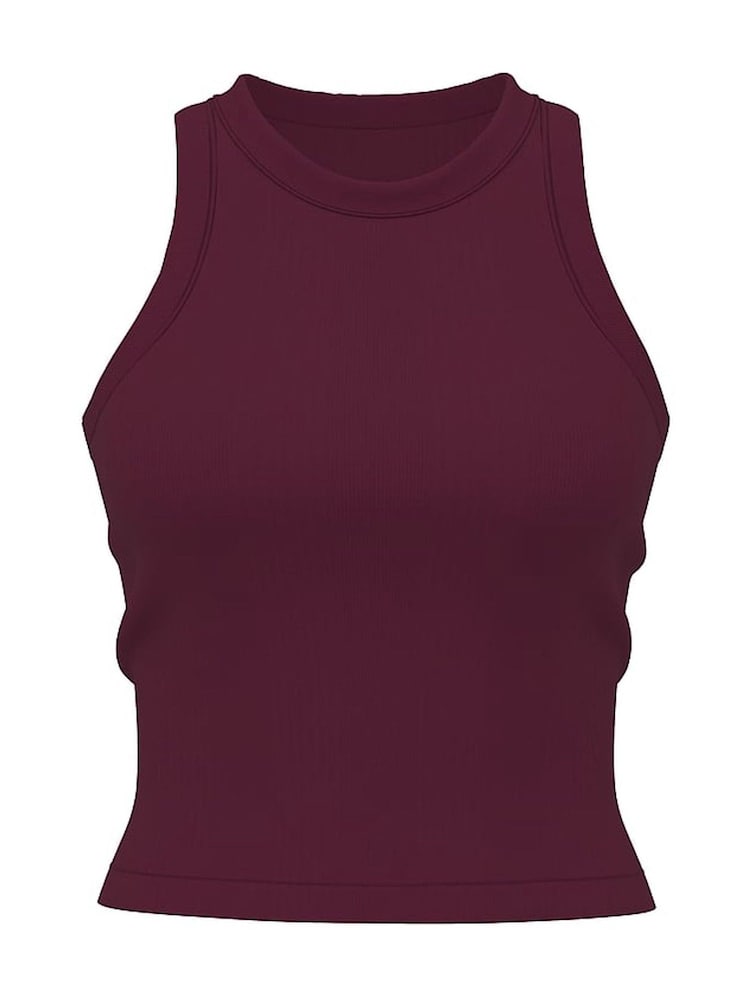 Victoria's Secret PINK Purple Rose Ribbed Tank Top - Image 3 of 3 Victoria's Secret PINK Purple Rose Ribbed Tank Top - Image 3 of 3