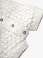Blanco - The Little Tailor Baby Scallop Design Pointelle Button Through 100% Cotton Romper - Imagen 7 de 7