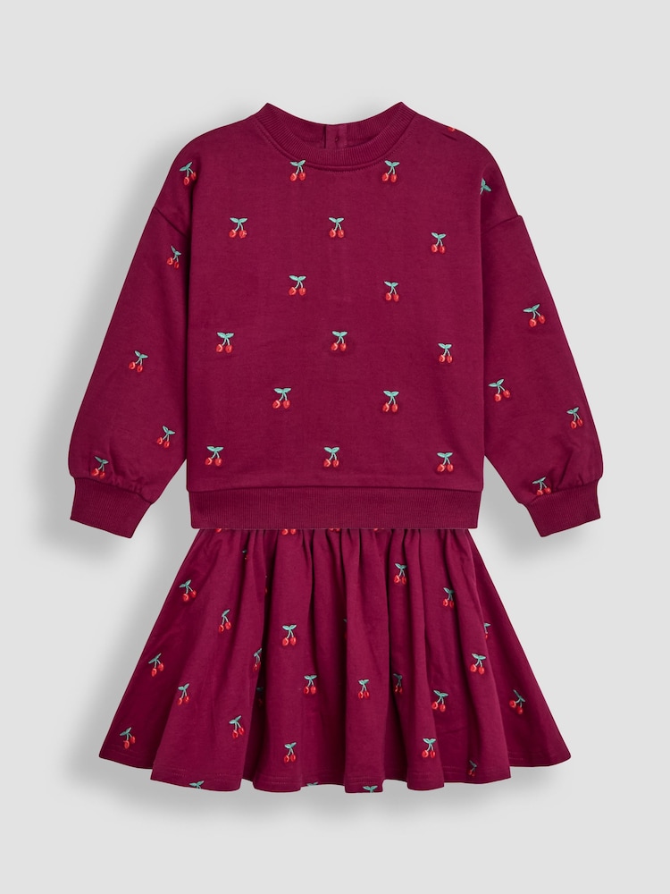 JoJo Maman Bébé Purple Sweatshirt and Skirt Set - Image 1 of 6