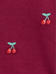 JoJo Maman Bébé Berry Red Cherry Embroidered Sweatshirt & Skirt Set - Image 9 of 10