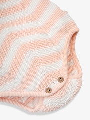 The Little Tailor Baby Chevron Design Knitted  100% Cotton Romper - Image 4 of 5