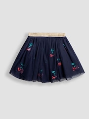 JoJo Maman Bébé Blue Embroidered Sweatshirt & Tulle Skirt Set - Image 5 of 7