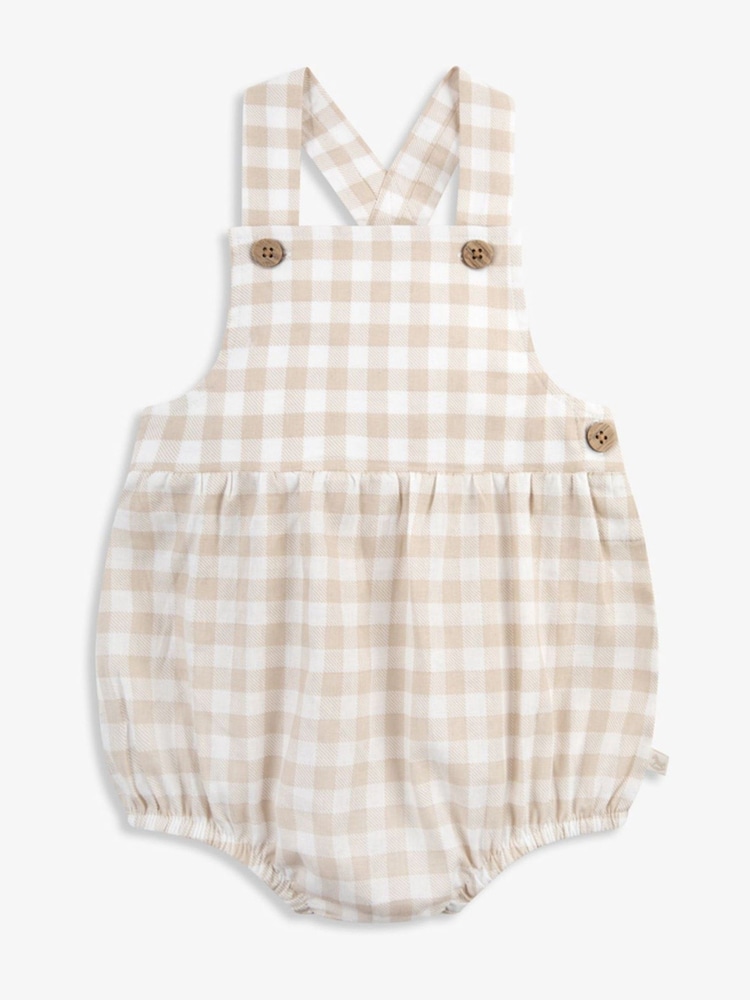 The Little Tailor Baby Woven Shorty 100% Cotton Romper - Image 3 of 6