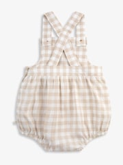 Fawn Gingham - The Little Tailor Baby Woven Shorty 100% Cotton Romper - Imagen 4 de 6
