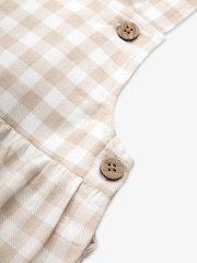 Fawn Gingham - The Little Tailor Baby Woven Shorty 100% Cotton Romper - Imagen 5 de 6
