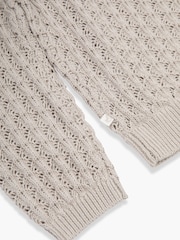 The Little Tailor Kids Cream 100% Cotton Scallop Design Pointelle Cardigan - Image 4 of 4