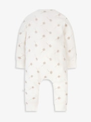 The Little Tailor Baby Cream Front Zip Soft 100% Cotton Sleepsuit - Image 5 of 7