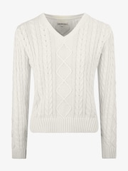 The Little Tailor Fisherman Cable Knit 100% Cotton Jumper - Image 3 of 6