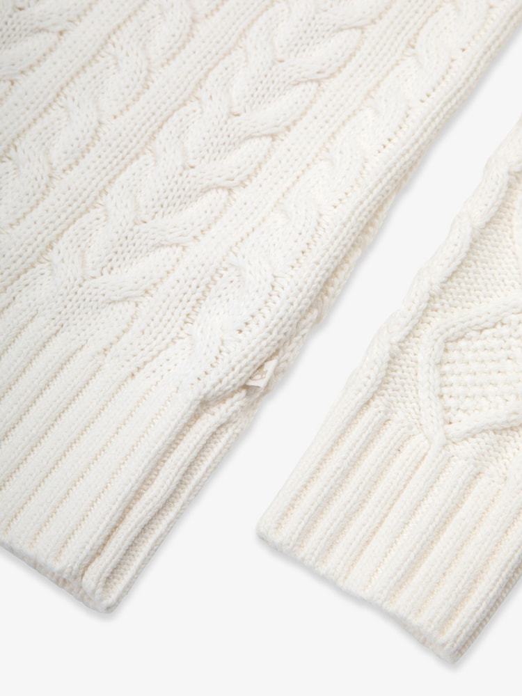 The Little Tailor Fisherman Cable Knit 100% Cotton Jumper - Image 6 of 6