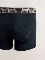 Black Metallic Pattern Waistbands 5 Pack A-Front Cotton Rich Boxers - Image 7 of 9