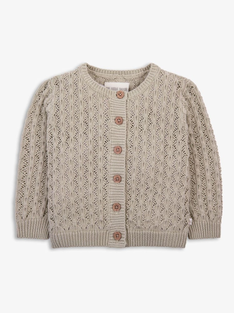 The Little Tailor Baby 100% Cotton Scallop Design Pointelle Cardigan - Image 3 of 6