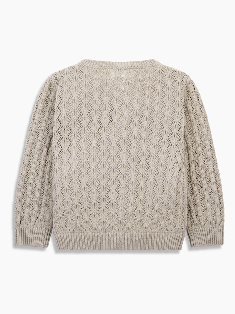The Little Tailor Baby 100% Cotton Scallop Design Pointelle Cardigan - Image 4 of 6