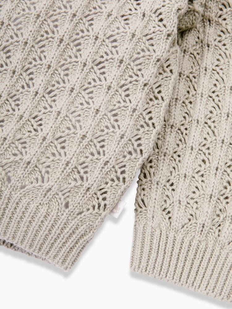 Natural - The Little Tailor Baby 100% Cotton Scallop Design Pointelle Cardigan - Imagen 6 de 6