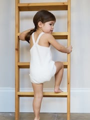 The Little Tailor Baby White Stylish Knitted 100% Cotton Romper - Изображение 3 из 7