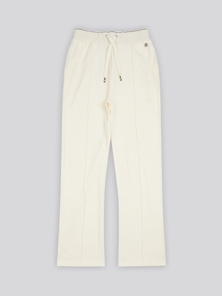 U.S. Polo Assn. Cream Womens Pintuck Tipped Wide Joggers - Image 1 of 3