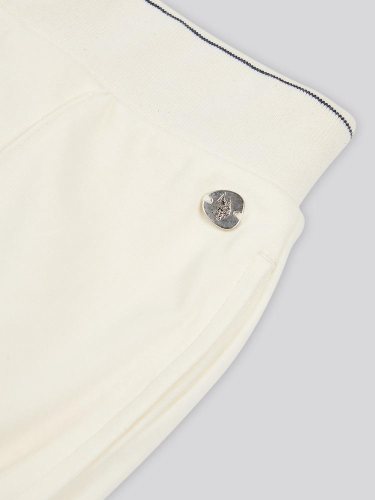 U.S. Polo Assn. Cream Womens Pintuck Tipped Wide Joggers - Image 3 of 3