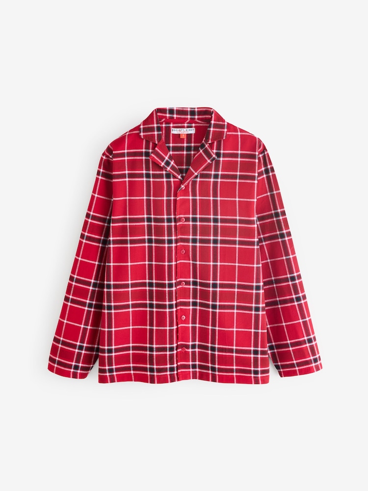 Bump It Up Maternity Red Mens Flannel Pyjamas - Image 2 of 3