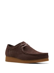 Clarks Dark Brown Suede Suede Wallabee EVO Shoes - Image 4 of 8
