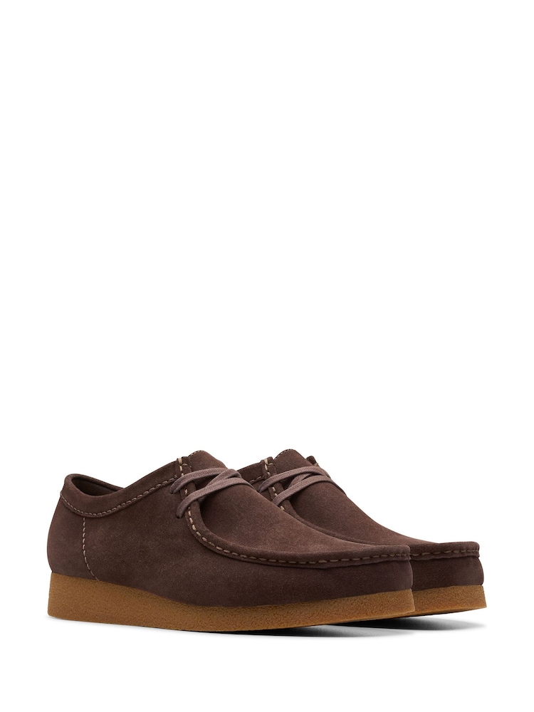 Clarks Dark Brown Suede Suede Wallabee EVO Shoes - Image 5 of 8