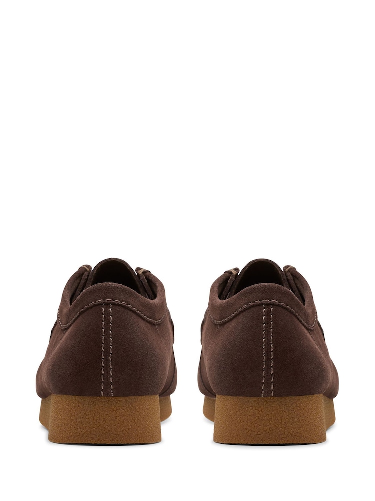 Clarks Dark Brown Suede Suede Wallabee EVO Shoes - Image 7 of 8