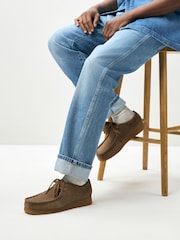 Clarks Dark Olive Suede Suede Wallabee EVO Shoes - Image 1 of 8