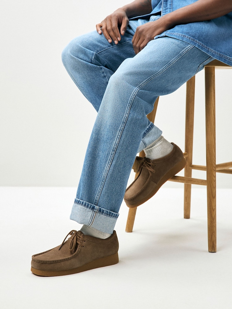 Clarks Dark Olive Suede Suede Wallabee EVO Shoes - Image 1 of 8