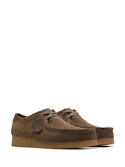 Clarks Dark Olive Suede Suede Wallabee EVO Shoes - Image 4 of 8