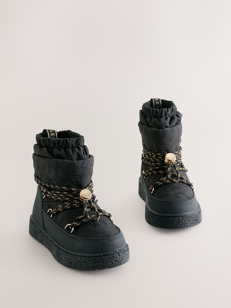 Baker by Ted Baker Waterproof Quilted Bow Snow Boots - Image 2 of 5 Baker by Ted Baker Waterproof Quilted Bow Snow Boots - Image 2 of 5
