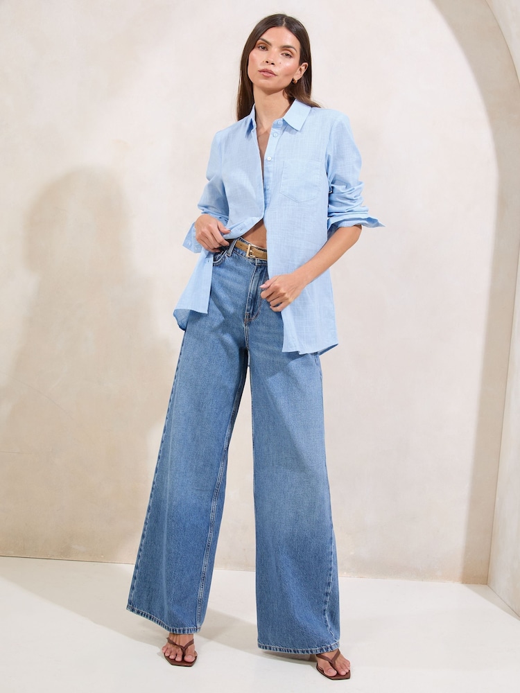 Lipsy Blue Button Through Shirt - Image 2 of 4