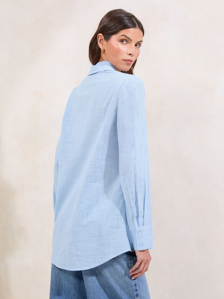 Lipsy Blue Button Through Shirt - Image 4 of 4 Lipsy Blue Button Through Shirt - Image 4 of 4