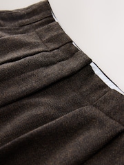 Chocolate Brown N. Premium Herringbone Culottes With Wool - Image 8 of 8