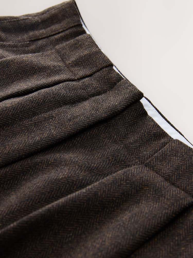 Chocolate Brown N. Premium Herringbone Culottes With Wool - Image 8 of 8 Chocolate Brown N. Premium Herringbone Culottes With Wool - Image 8 of 8