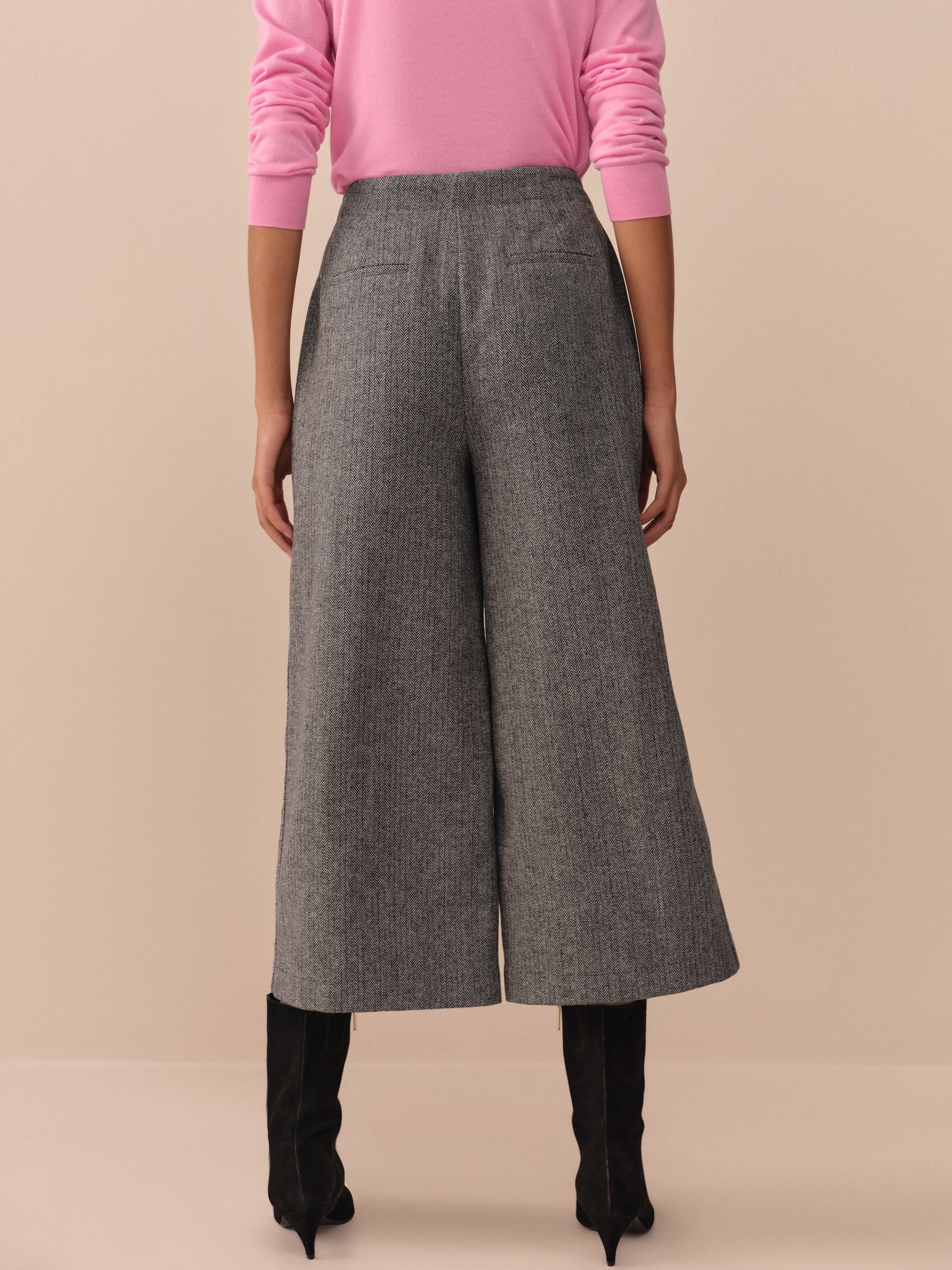 Buy Grey N. Premium Herringbone Culottes With Wool from Next USA