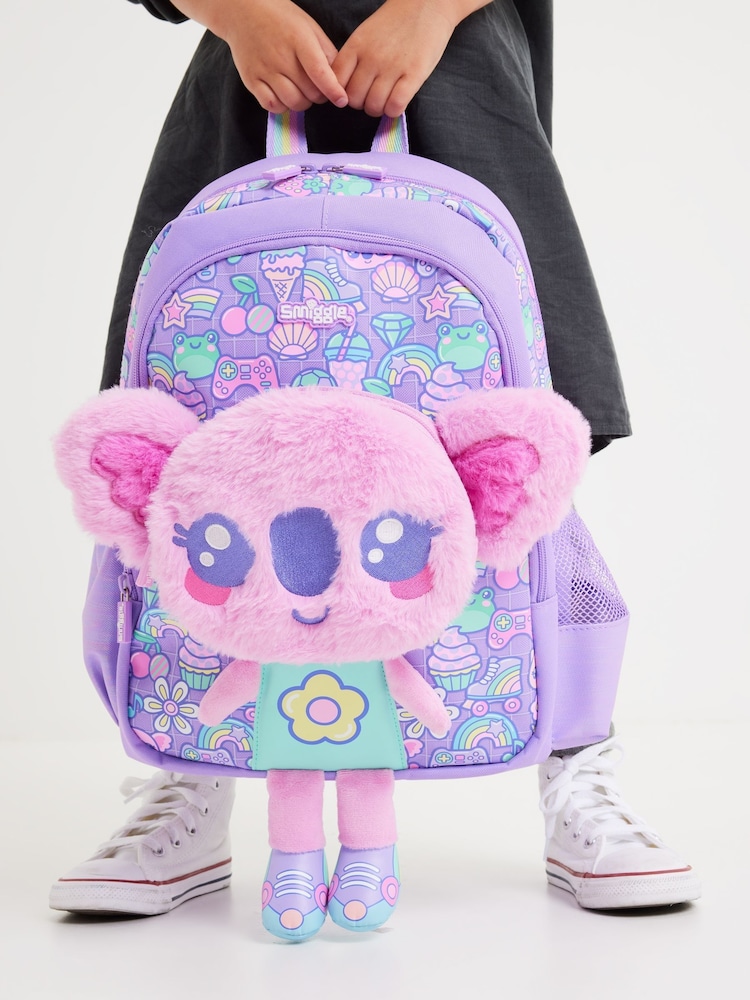 Smiggle Purple Junior Curious Character Backpack - Image 3 of 6
