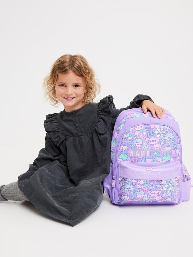 Smiggle Purple Junior Curious ID Backpack - Image 3 of 3