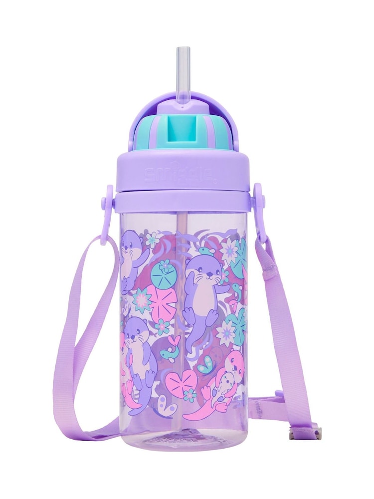 Smiggle Purple Out & About Teeny Tiny Drink Bottle With Strap 400Ml - Image 1 of 2